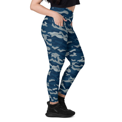 Navy CamoFit Leggings with Pockets