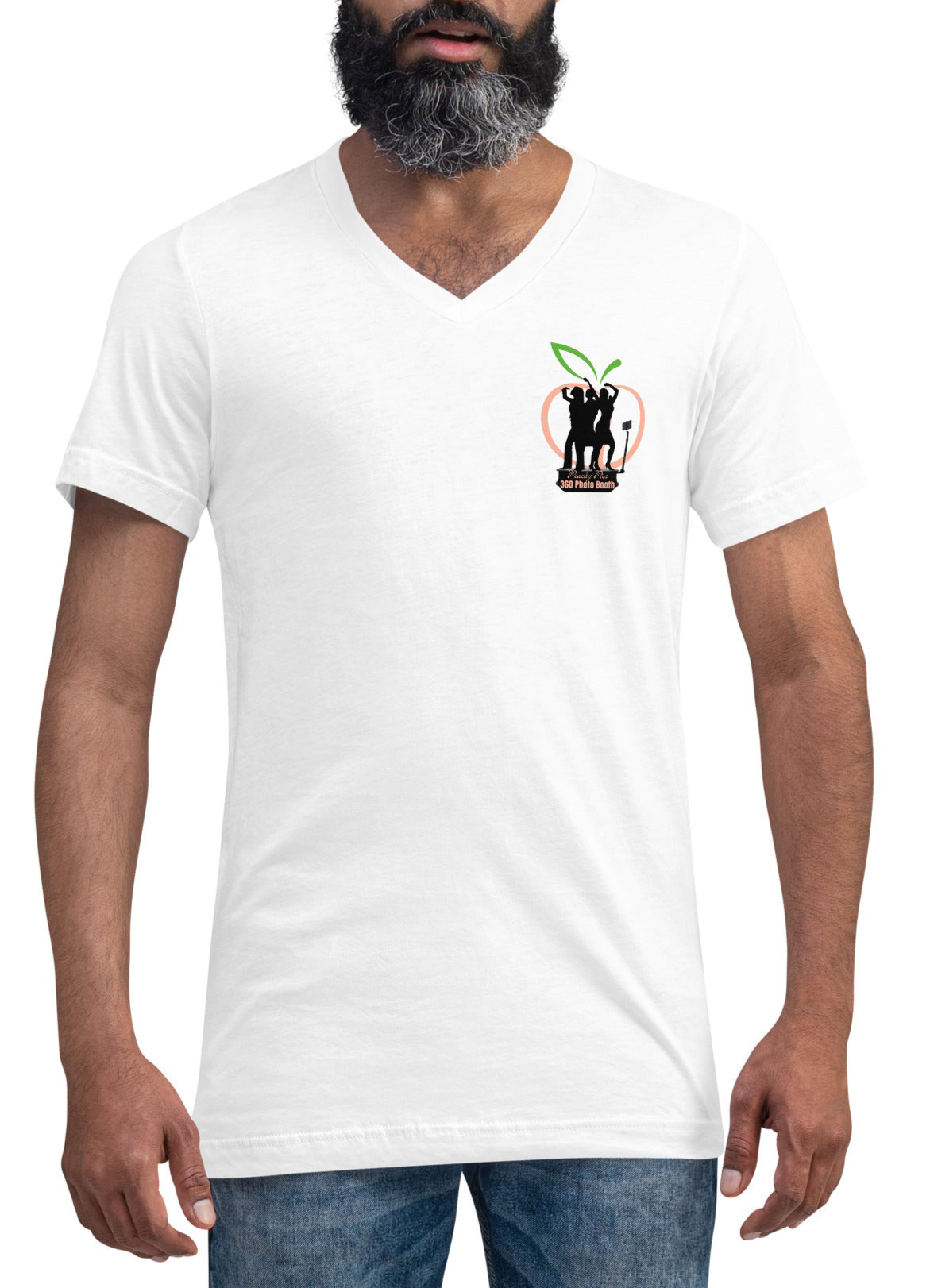 Peachy Pics Unisex Short Sleeve V-Neck T-Shirt