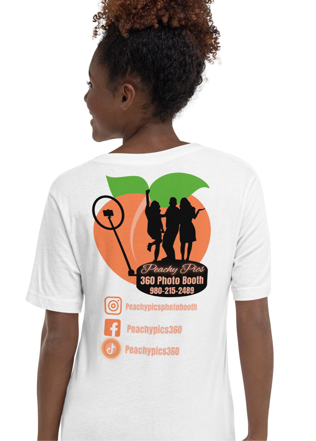 Peachy Pics Unisex Short Sleeve V-Neck T-Shirt