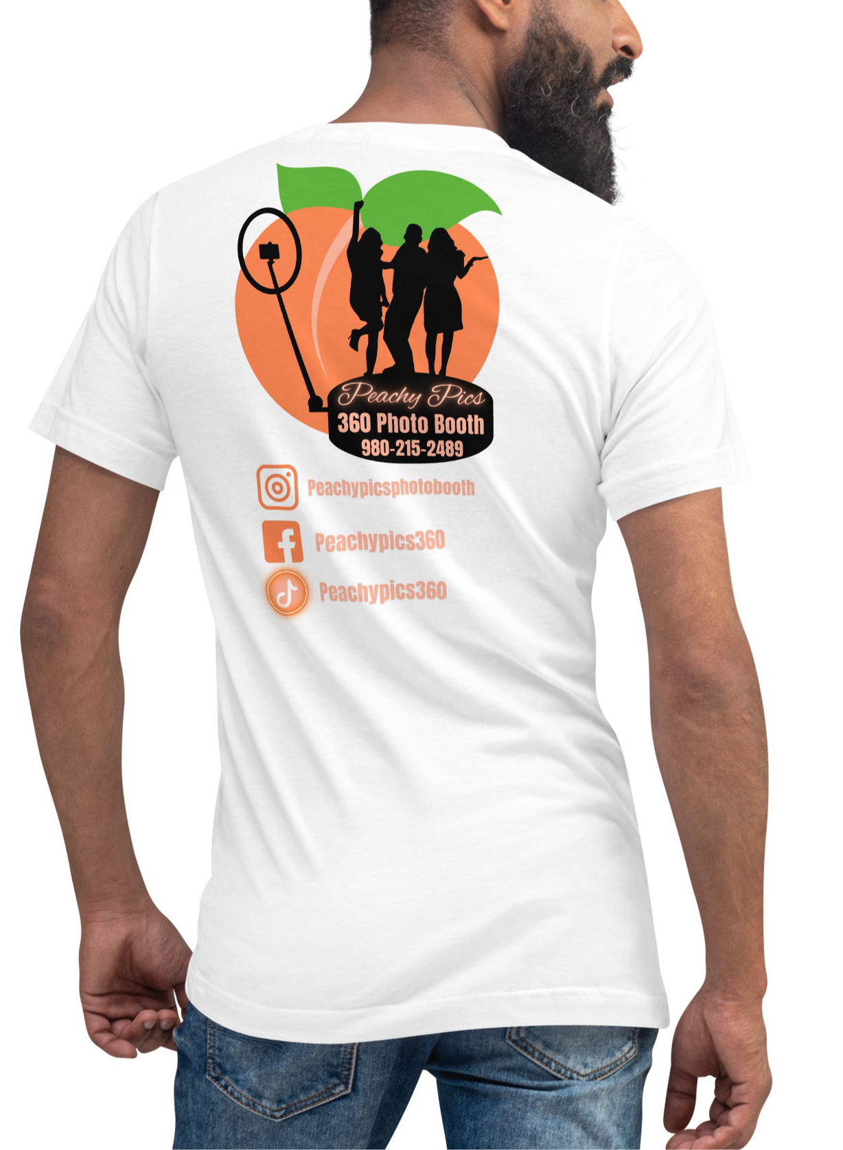 Peachy Pics Unisex Short Sleeve V-Neck T-Shirt