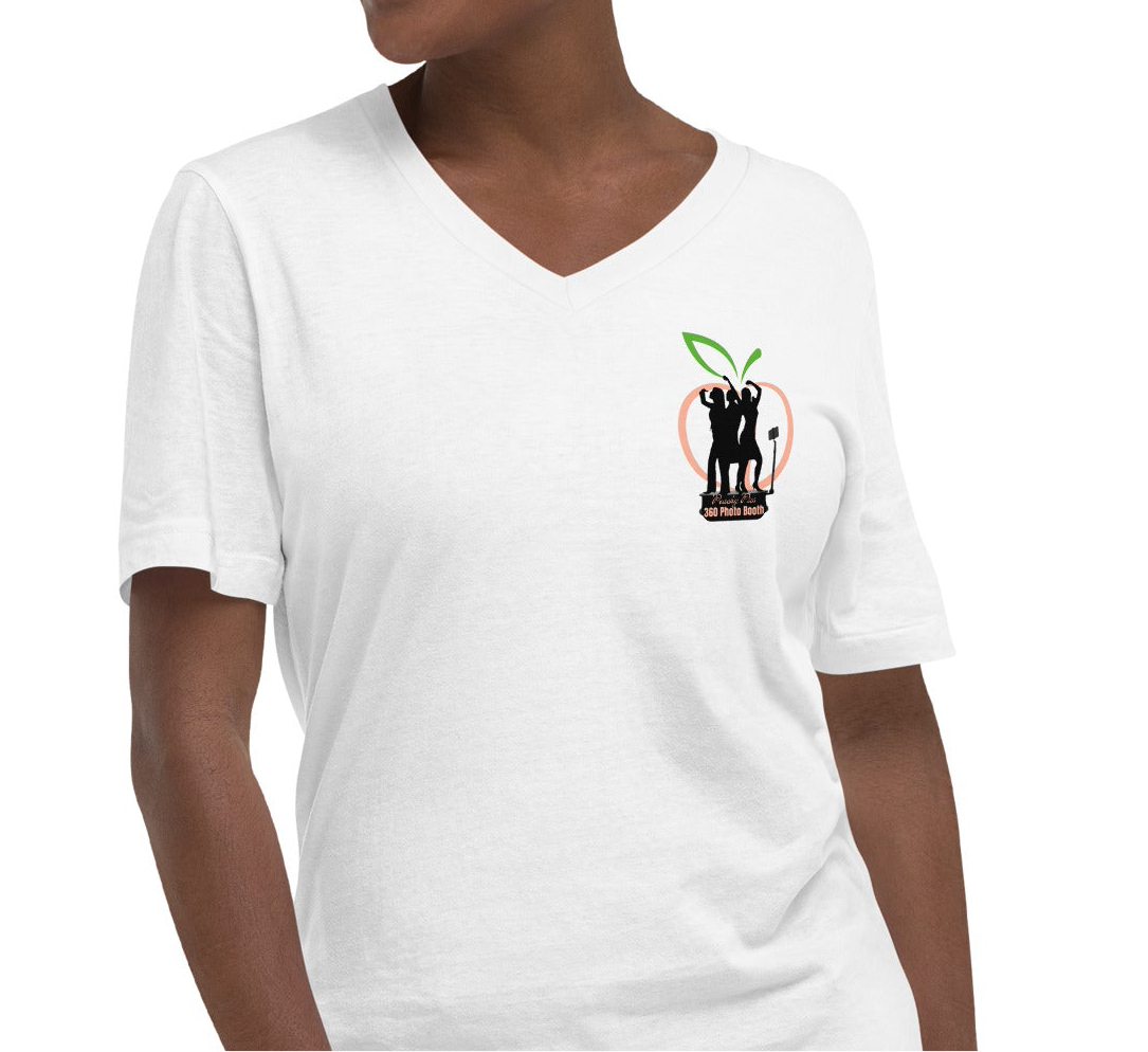 Peachy Pics Unisex Short Sleeve V-Neck T-Shirt