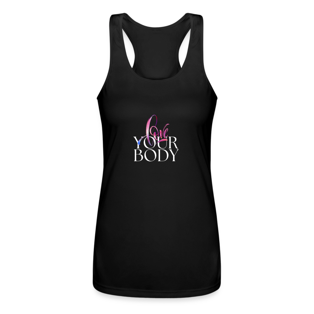 Body Love Women’s Performance Racerback Tank Top - black