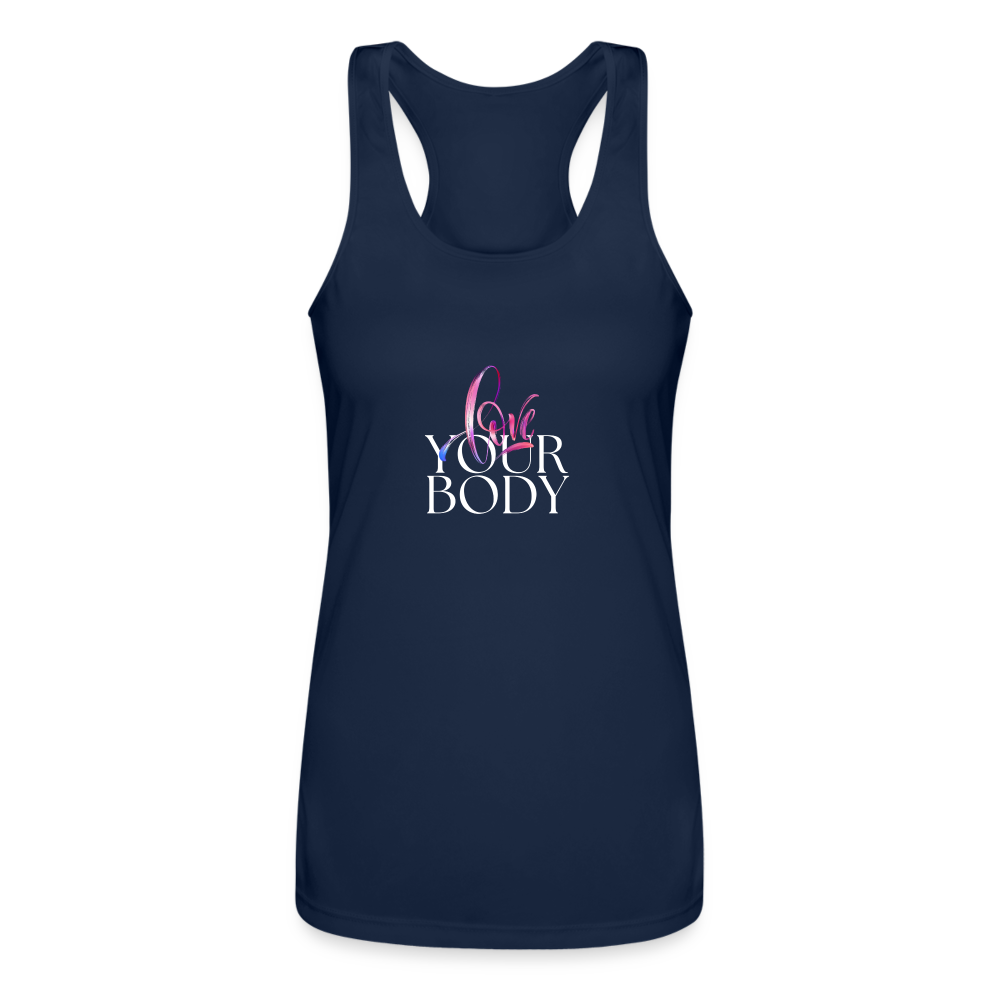 Body Love Women’s Performance Racerback Tank Top - navy