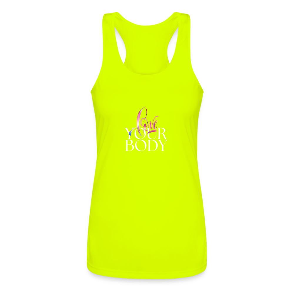 Body Love Women’s Performance Racerback Tank Top - neon yellow