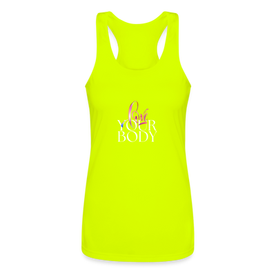 Body Love Women’s Performance Racerback Tank Top - neon yellow