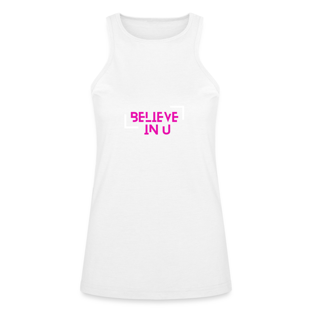 Believe Women’s Racerback Tank - white