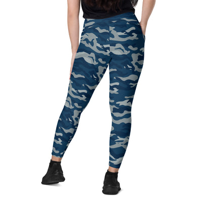 Navy CamoFit Leggings with Pockets