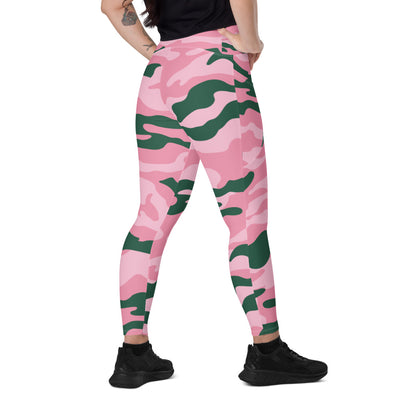 Pink and Green Camo Leggings with pockets