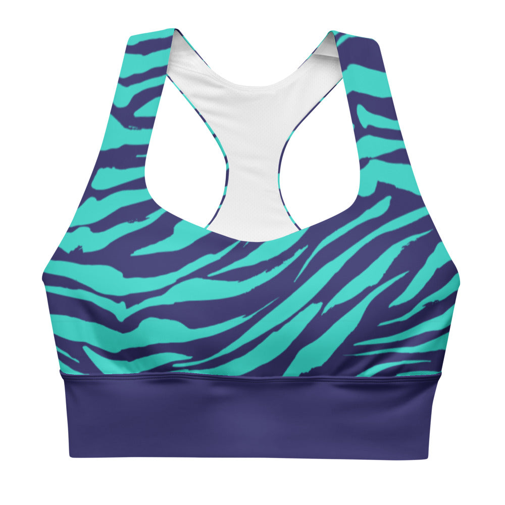 Azure Zebra High Impact Bra