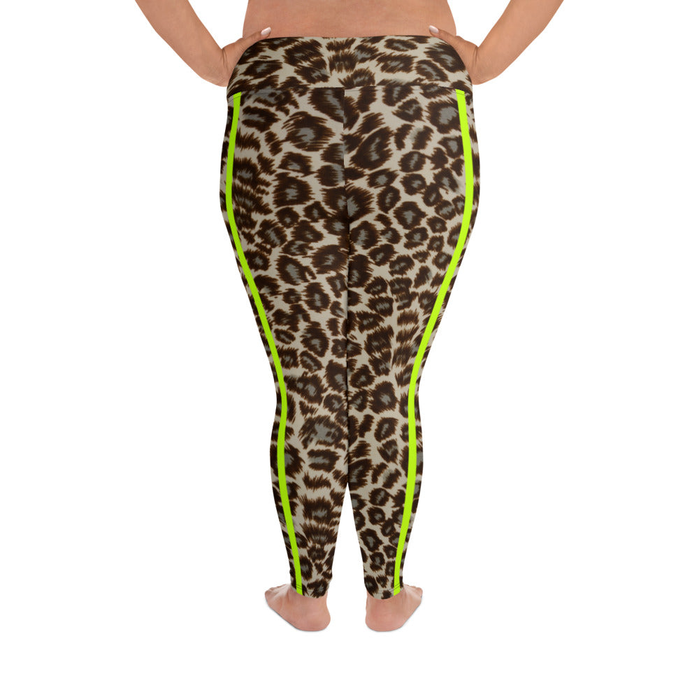 Curvy Snow Leopard Leggings