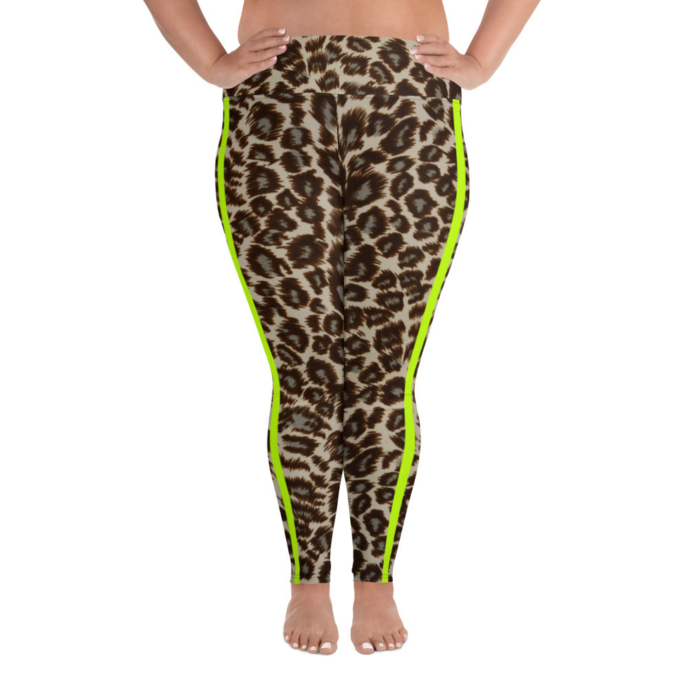 Curvy Snow Leopard Leggings