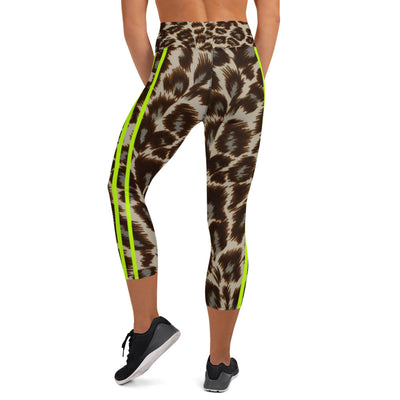 Snow Leopard Capri Leggings