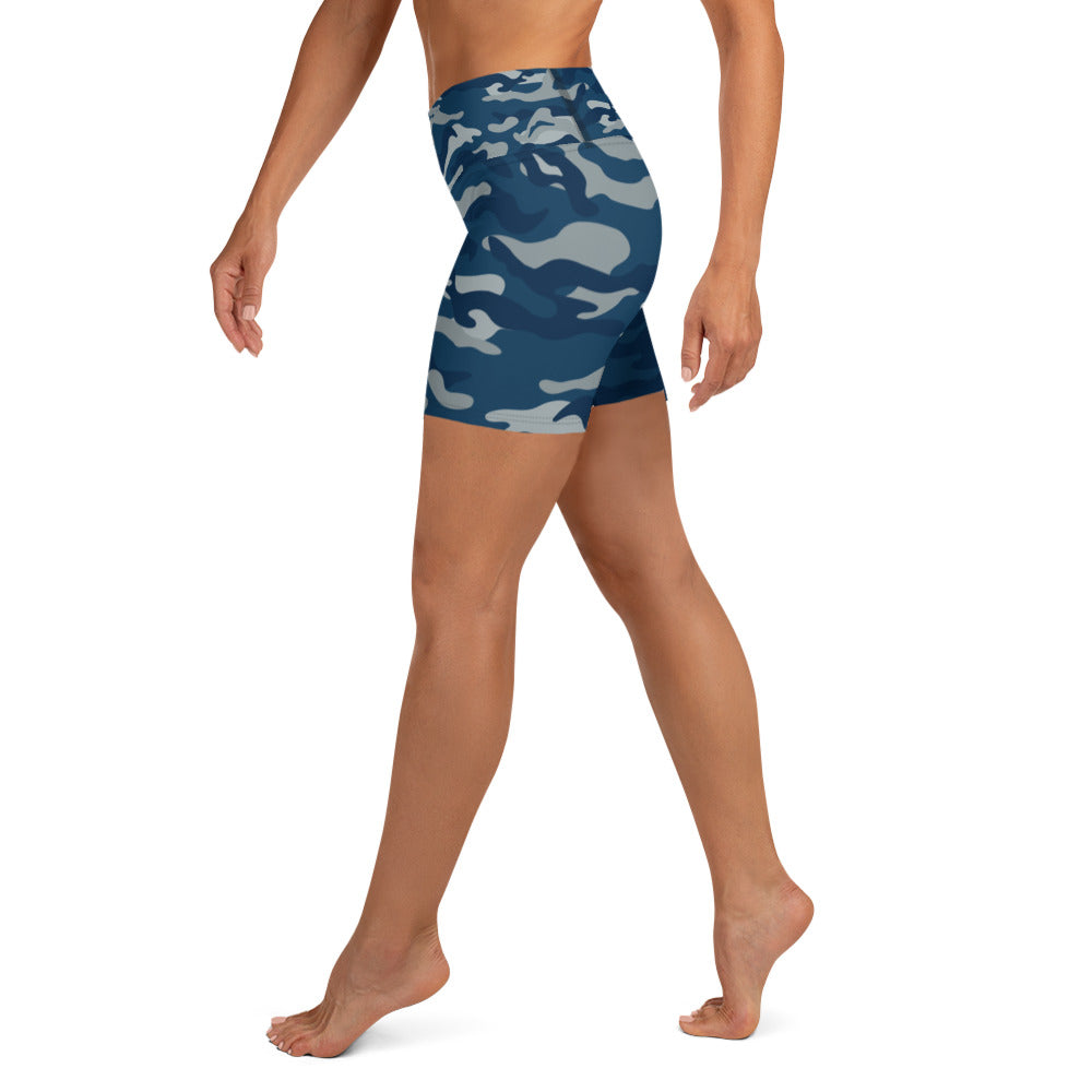 Navy CamoFit Yoga Shorts