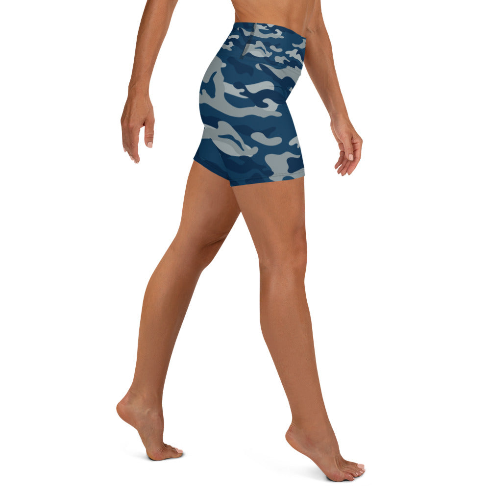 Navy CamoFit Yoga Shorts