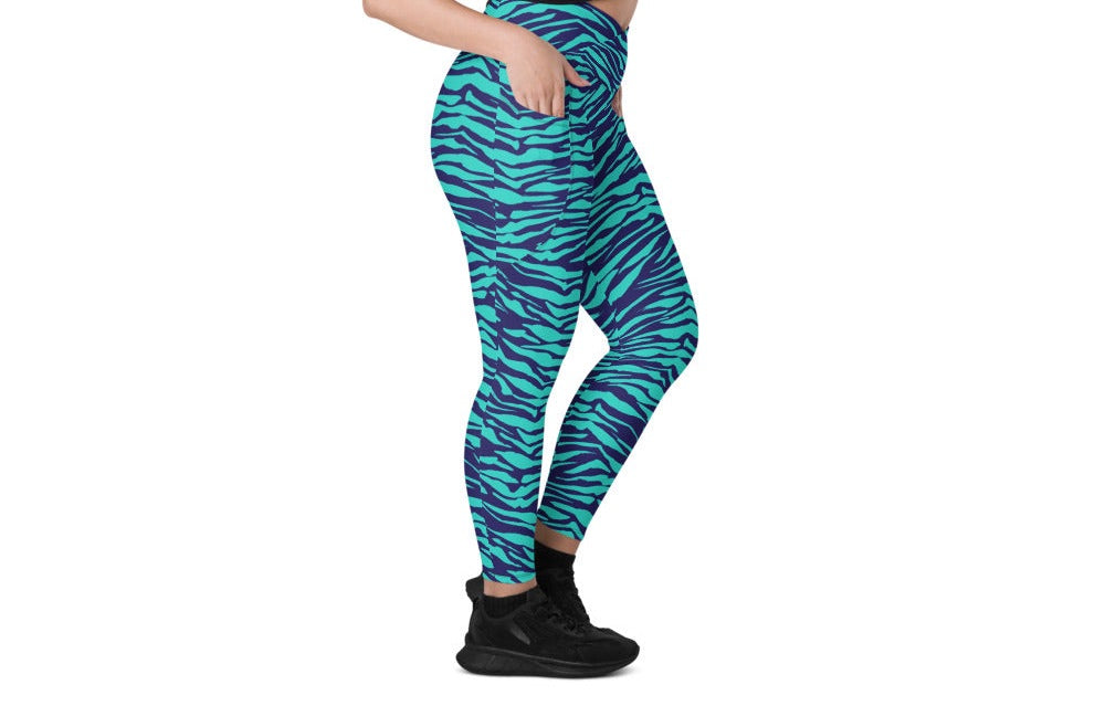 Azure Zebra leggings with pockets