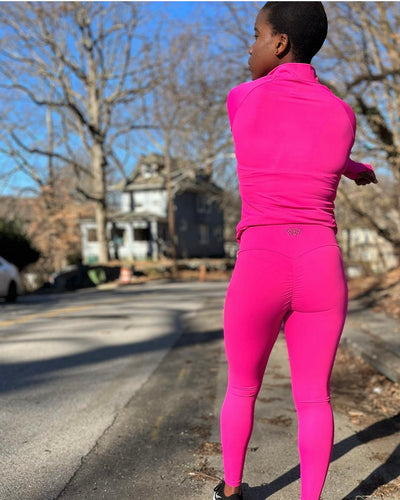 Power In Your Purpose Pink Scrunch Legging with Pockets