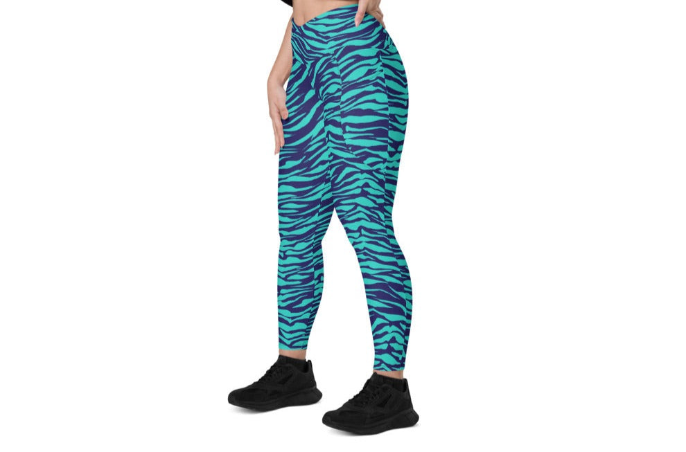 Azure Zebra leggings with pockets