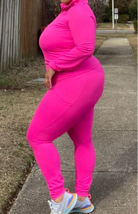 Power In Your Purpose Pink Scrunch Legging with Pockets