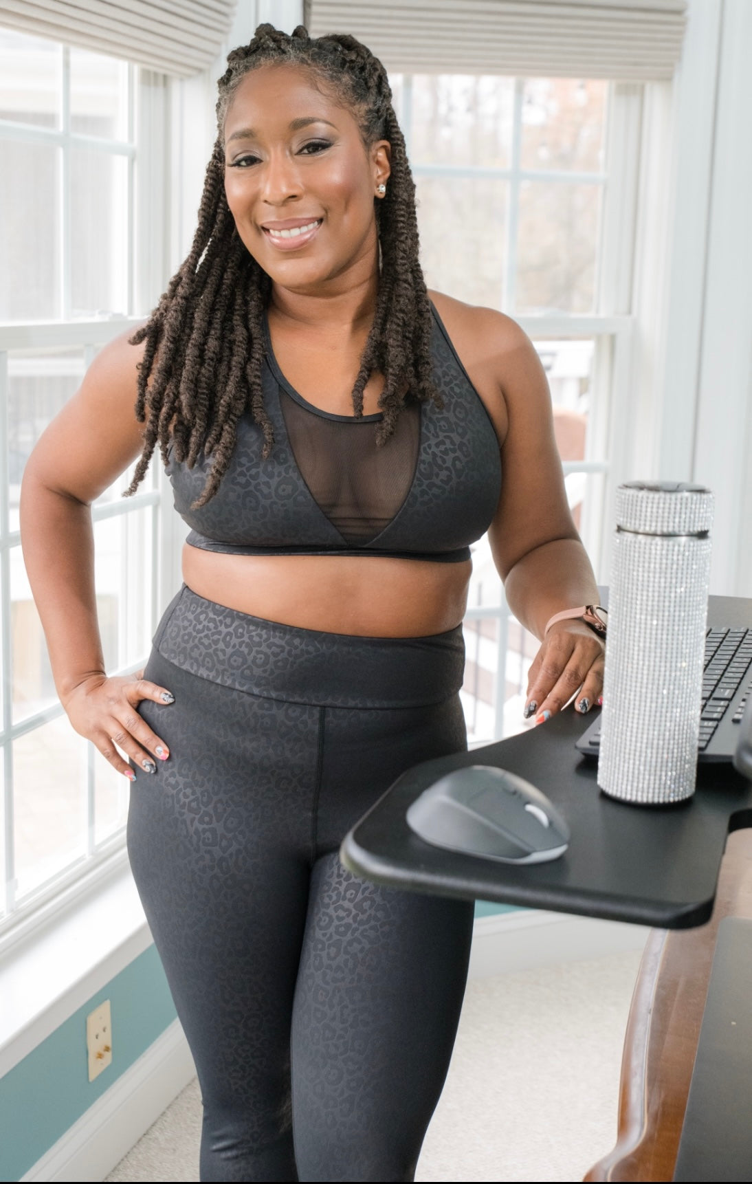 High Impact Black Cheetah Print Sports Bra FunctionalFitwear